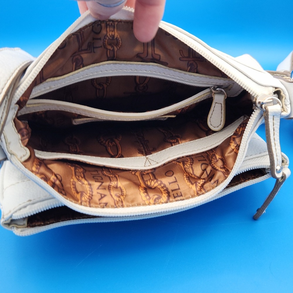 Tignanello Off White Crossbody Leather Purse lots of Pockets - Picture 6 of 9
